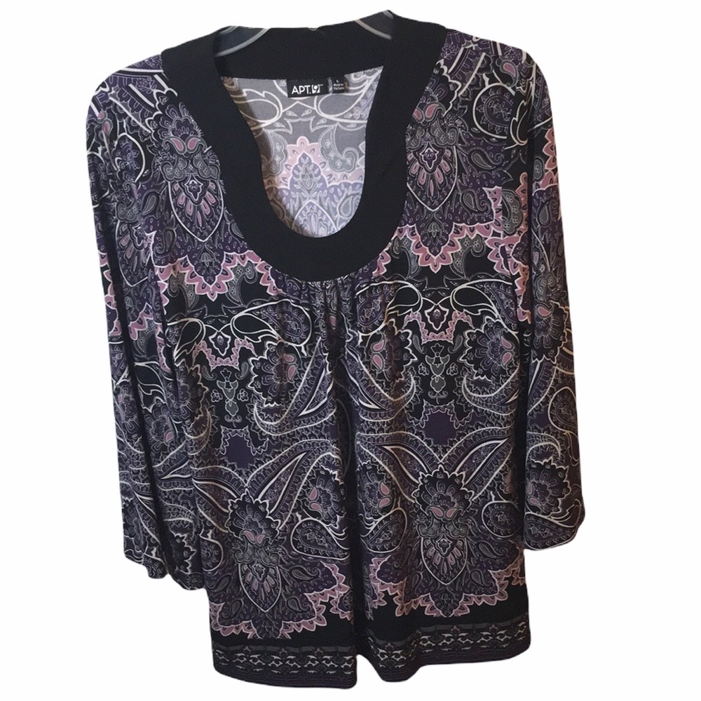 Apt 9 Purple Paisley Tunic Shirt
